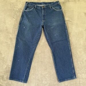 Dickies Jeans Mens 36X30 Blue Straight Workwear Medium Wash Denim